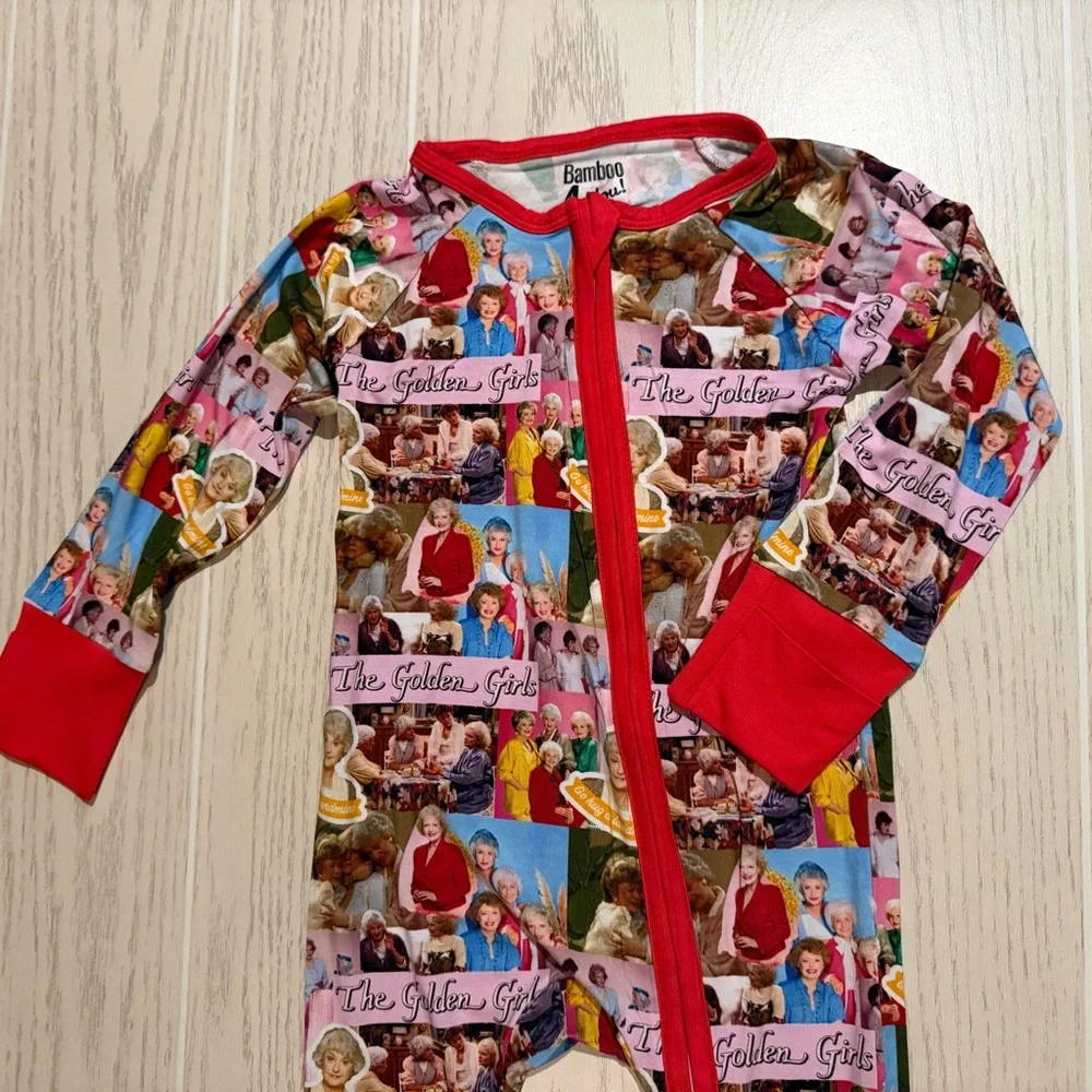 Golden Girls Bamboo Zippy Pajamas Toddler 2T Footed 2 Way Zip Retro‎ NWOT